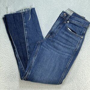 Everlane Jeans Womens Sz 23 Cheeky Blue Bootcut Denim Flare Panel Crop 24x25